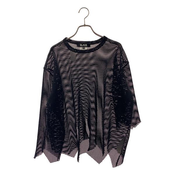 ブラックコムデギャルソン 変形メッシュ カットオフ カットソー S ブラック BLACK COMME des GARCONS / ブラックコムデギャルソン 変形 メッシュ T