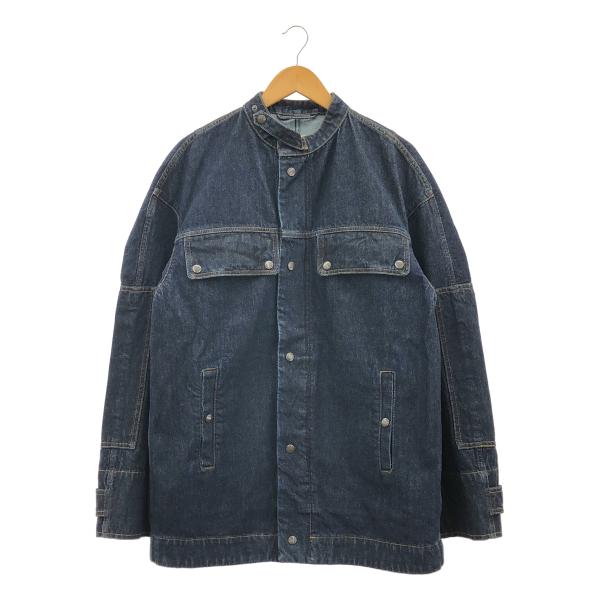 【美品】  DRIES VAN NOTEN / ドリスヴァンノッテン | 2024AW | VISKIN INDIGO DENIM JACKET ディスパッチ スタンドカラー デニムジャケット | S | インディゴ | メンズ kldclothing_yfo8i6qev11v