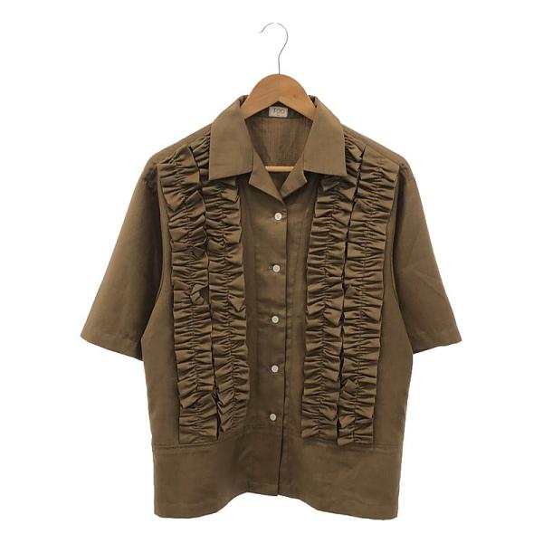 【美品】  TOO / トゥー | MOON TREE PLANET / フリル シャツ ブラウス | 2 | ブラウン | レディース 美品】 TOO / トゥー | MOON TREE PLANET フリル シャツ