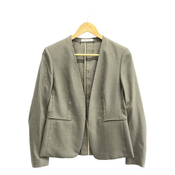BEIGE, ベイジ ノーカラージャケット フリンジ リネン グレー size6 BEIGE， / ベイジ | KYLA ノーカラージャケット 4 グレー