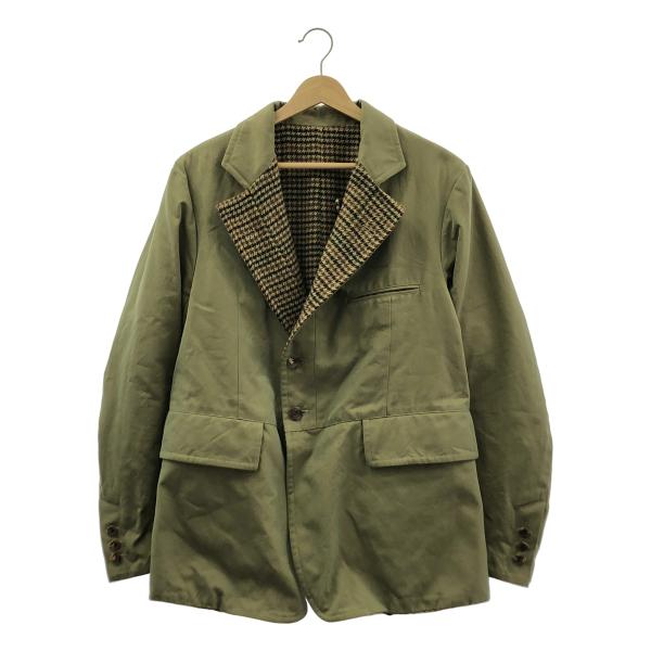 【美品】  ensou / エンソウ | Olmetex コットン ウール 千鳥格子 リバーシブル アポロジャケット | M | カーキ / ブラウン | メンズ ensou / エンソウ Olmetex コットン ウール 千鳥格子 リバーシブル