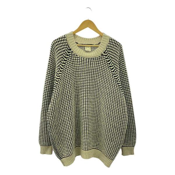 【新品】  JAN-JAN VAN ESSCHE / ヤンヤンヴァンエシュ | KNIT #60 ウールリネン ルーズフィットニット | L | NATURAL PITCH BLACK LALIN | メンズ kldclothing_zp3vo91m9xlj