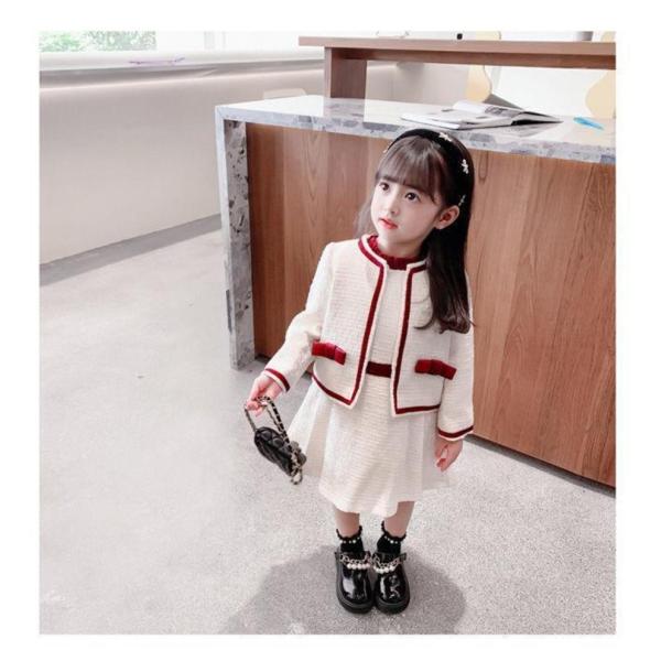 商品情報：【カラー】：ホワイト　　　　【素　材】：ポリエステル　【サイズ】:                着丈　　バスト【110】 ジャケット   35cm 　68cm　   肩幅54cm　　　　ワンピース   56cm     60cm...