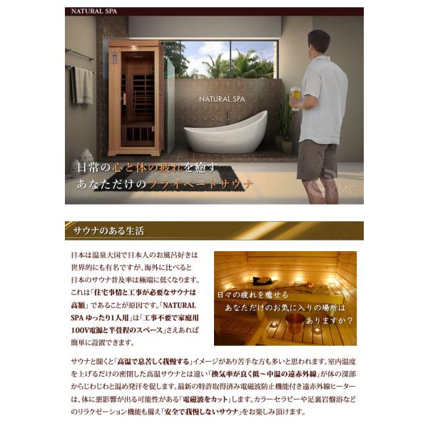 ���S�̓��{���E�d���g�J�b�g�����q�[�^�[�@NATURAL SPA�@���ԊO�������N�[�[�V�����T�E�i�@�ƒ�p�T�E�i�̒�ԃ��f���������1�l�p�BPSE�E�d�C�T�E�i�o�X�K���i ���i�摜3