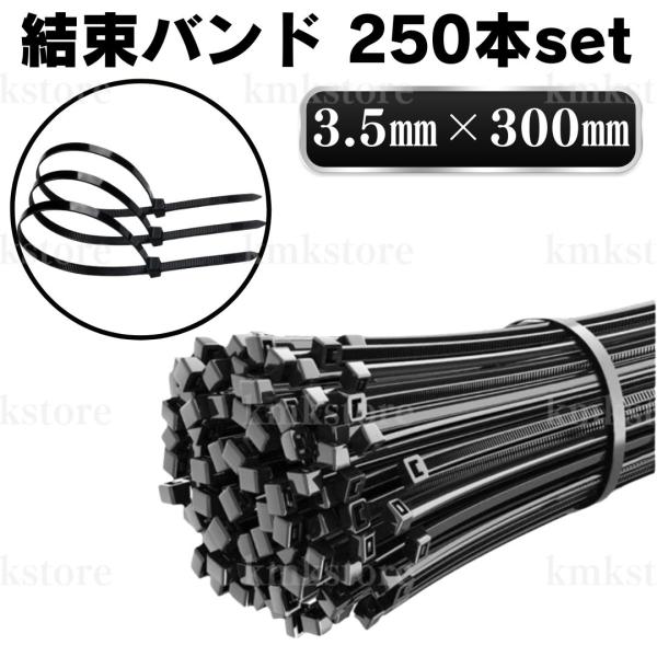 タイラップ 結束バンド 250本 インシュロック エキマニ バンテージ  熱対策 高耐久 ナイロン 300mm