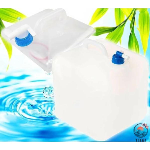 防災 水タンク「折りたたみ式ウォータータンク 10L/20L クリア コック付き」食品衛生法適合  取っ手付き 軽量 コンパクト レジャー?スポーツ ア 便利