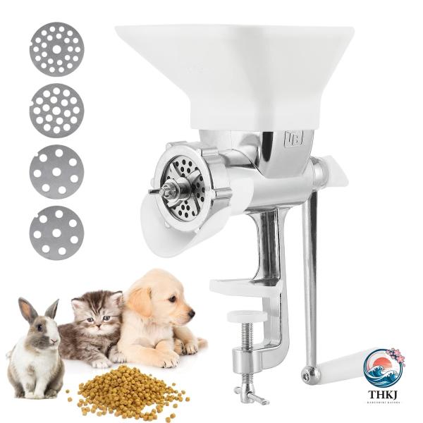 ? 【4種類】：4/5/6/7mm、異なる型を使用して異なる厚さの飼料ペレットを作成し、必要に応じて交換することができます。鳥、魚、ウサギ、猫、犬、羊、また羊の餌などを作ることができ、ペットフードを作る楽しさを簡単に体験できま? 【耐久性素...