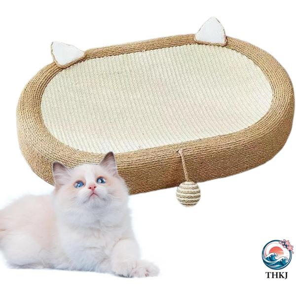 猫の爪とぎ 室内猫用キャットスクラッチベッド 編まれた猫のスクラッチベッドとポスト  退屈を和らげるためのペット用品 飼い主と猫の交流を増やす
