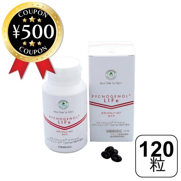 ピクノジェノール ライフ  (120粒／30日分) ライフアップ フランス海岸松樹皮 栄養補助食品 安心の国内GMP認定工場で生産 サプリ 健康