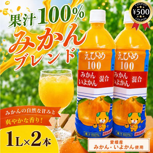 えひめ100 みかん いよかん混合 1000ml×2本セット 愛媛産 温州みかん いよかん ミックスジュース　フルーツ ジュース ストレート