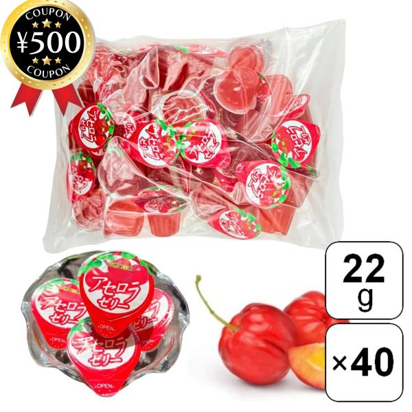 【22g×40個セット】・商品説明文3個で約1日分の鉄分補給がお気軽にできるアセロラゼリーです！鉄分を強化した爽やかなゼリーで栄養補給ができます。冷蔵庫で冷やすとより一層美味しくお召し上がりいただけます。ひとくちタイプなので配ったりすること...