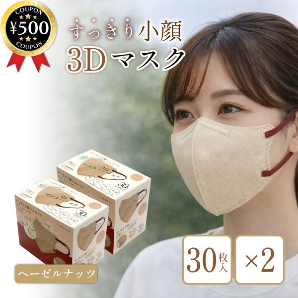 ヒロ・コーポレーション 3Dバイカラーマスク 30枚入り×2箱セット
