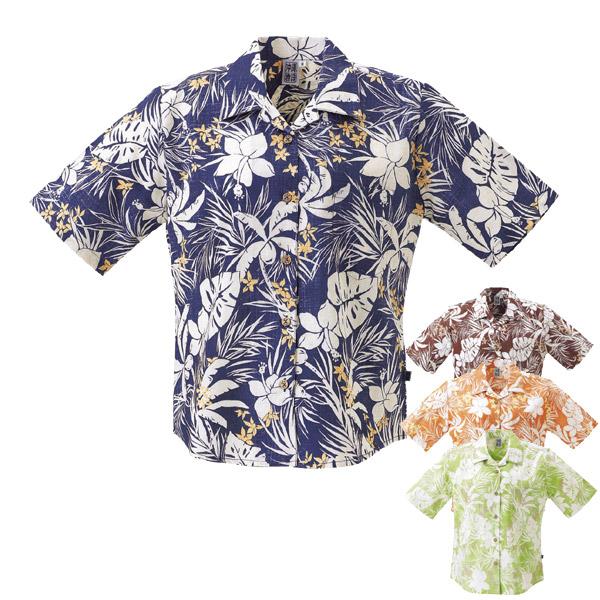 かりゆしウェア 沖縄アロハシャツ レディース 沖縄物語 ハイビ モンステラ柄 裏使い 開襟 リゾートウェディング 結婚式 Buyee Servis Zakupok Tretim Licom Buyee Pokupajte Iz Yaponii