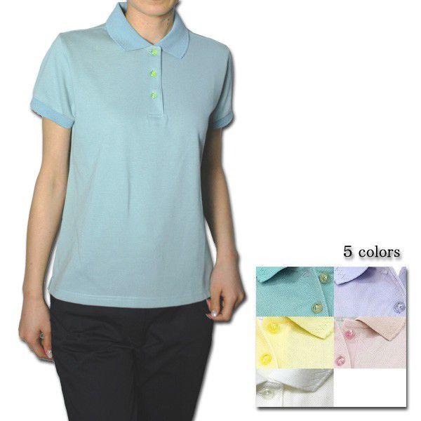 レディース ドロップボタン 半袖 ポロシャツ 日本製 トップス 半袖 カノコ 春夏 定番 綿100 鹿の子 ポロシャツ Pg ニットガーデン 通販 Yahoo ショッピング