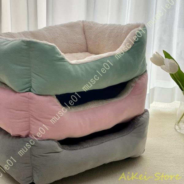 ペットベッド 猫ベッド 犬 クッション ペットソファー ふわふわ 暖か 通年 洗える ペットマット 保温防寒 寒さ対策 滑り止め もこもこ