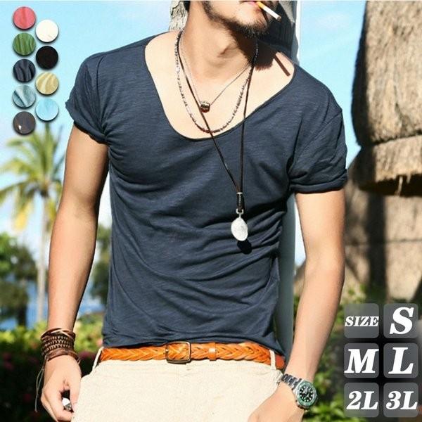 Tシャツメンズカットソープルオーバーシャツ無地vネックインナー大きいサイズ半袖トップス切りっぱなしカジュアル深vネック Xknit Fglqj768 ニットknit 通販 Yahoo ショッピング