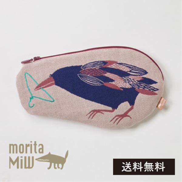 moritaMiW ポーチ カラス  くすばしタオル 小物入れ 送料無料