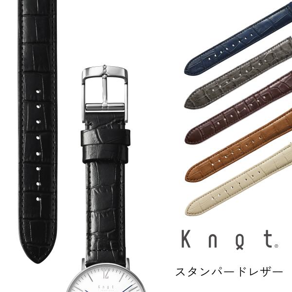 Knot 時計ベルト 型押しクロコダイル 本革 18mm : Knot ヤフー店