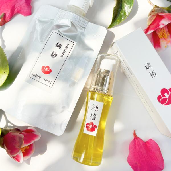 【名称】　　　純椿 30ml ポンプ式 &amp; 100mlパウチ(詰め替え用) セット【内容量】　　純椿 30ml ポンプ式、100mlパウチ(詰め替え用)【消費期限】　開封後6ヶ月【事業者名】　椿屋本舗合同会社【原材料名・成分】　ヤブ...