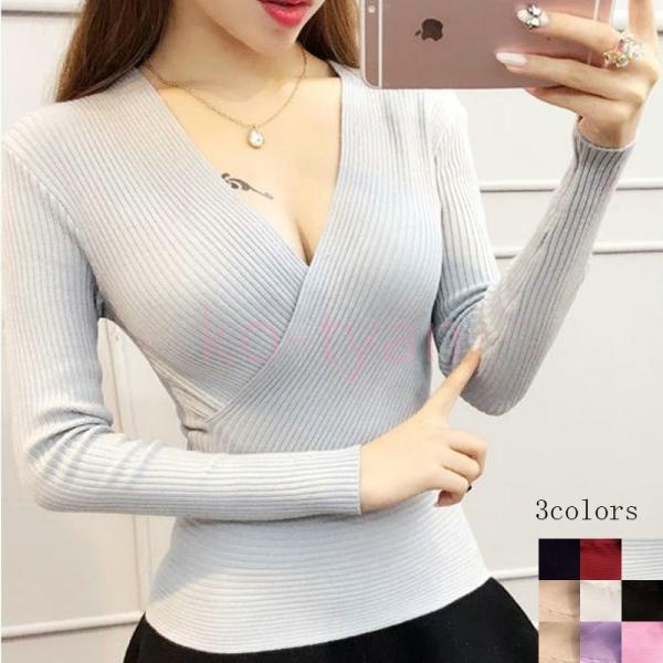 セクシー カットソー トップス カシュクール ニット 長袖tシャツ 無地 ラップ 深vネック 長袖 レディース 18 人気 Buyee Buyee 日本の通販商品 オークションの代理入札 代理購入