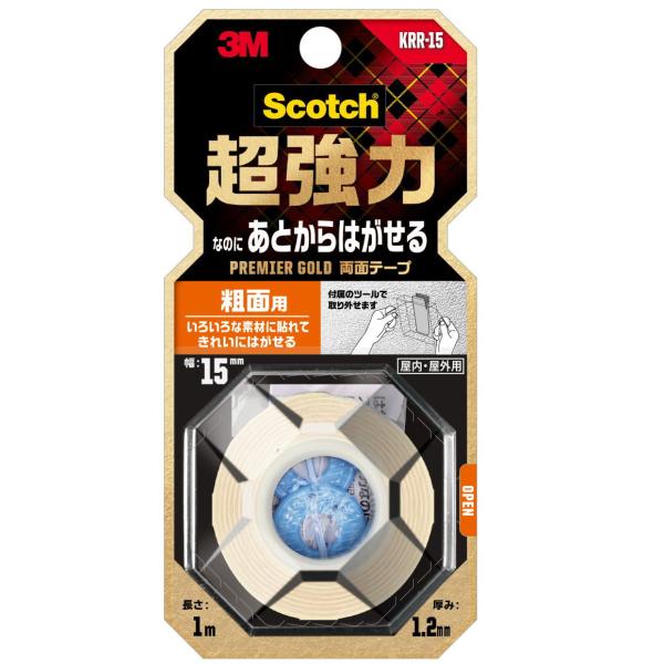 3M 超強力なのにあとからはがせる両面テープ 粗面用 KRR-15 : 小箱屋