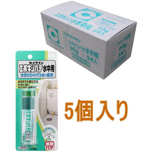 セメダイン エポキシパテ 水中用 60g HC-119 小箱5個入り