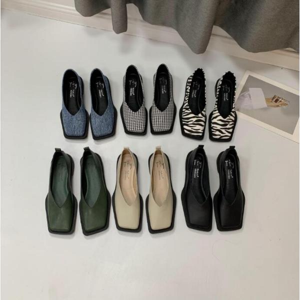 新入荷 パンプス レディース 靴 痛くない コンフォートシューズ 歩きやすい レトロ ぺたんこ 快適 デザイン フラットパンプス ローヒール 人気