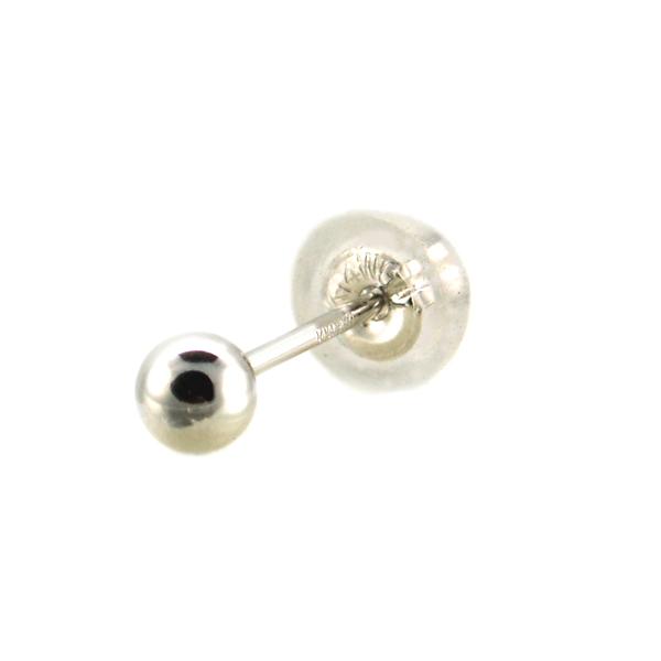 メンズピアス 本物14金WG ボール3mm ピアス K14WG 片方