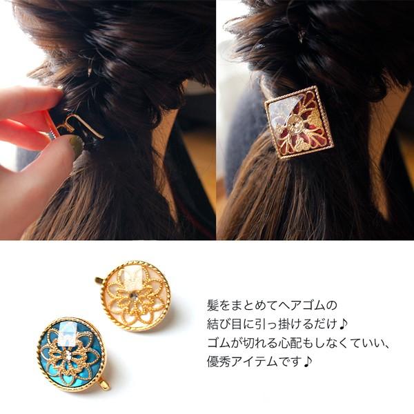 ヘアフック ラインストーン キラキラ ハート 星 ポニーフック ヘアカフ