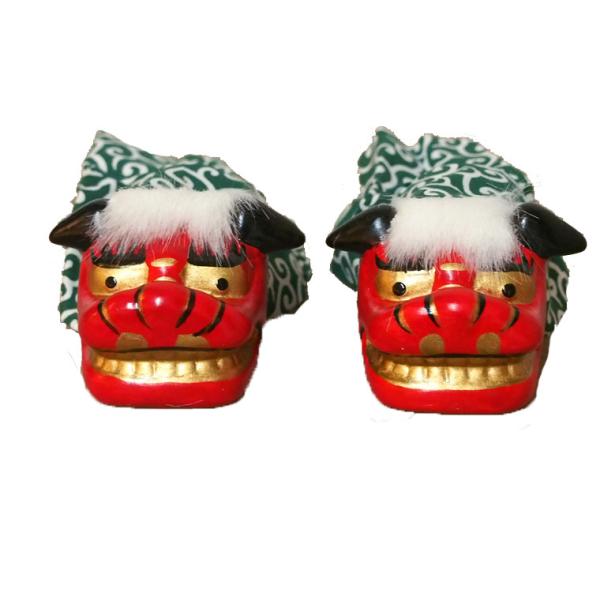 おきもの(お正月) お正月セラミック獅子舞置き物Mサイズ2個セット 迎春 縁起物 玄関