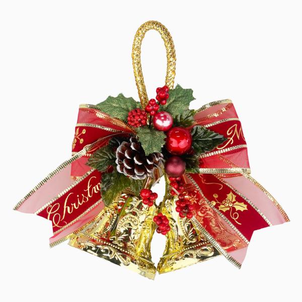 クリスマス飾り リボン付き 20cm クリスマスリボン 20個セット かわいい 蝶結び ベル付き 蝶結び 鈴付き