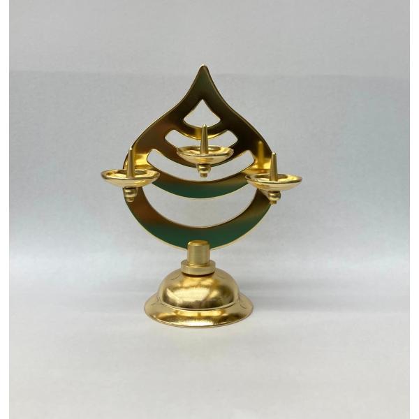 三宝ローソク立て 真鍮鋳物製 荒神 小 10cm 三宝台 ロウソク立て