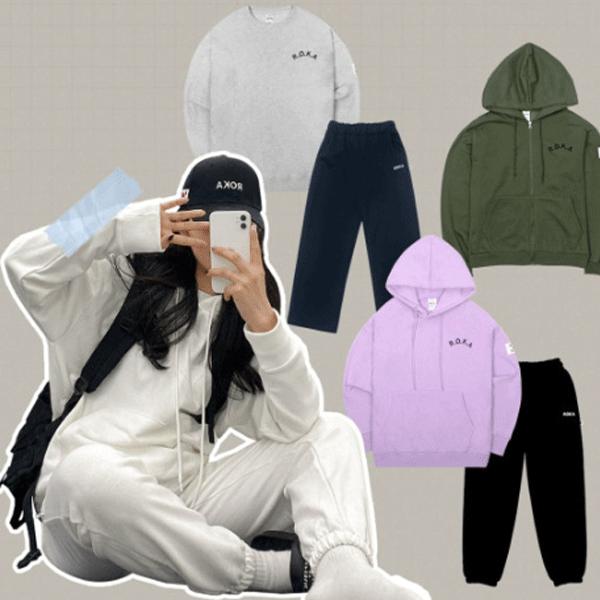 韓国直輸入 ROKA トレーナー パーカー ジョガーパンツ 全6カラー 軍服 軍人 韓国  韓国雑貨 韓国服 フードティー スウェット トップス かっこいい かわいい