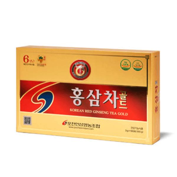 抱川紅参 高麗人参茶(朝鮮人参茶) 3g× 100包 韓国 お茶 高麗人参 紅参茶 大容量 ギフト Korean Red Ginseng Tea Gold