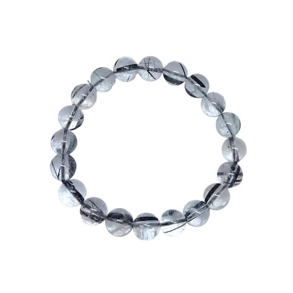 高品質✨大粒✨希少✨ブラックルチルクォーツ ブレスレット15mm 極太針　美品 ブラックルチルクォーツ 10mm太い針の ブレスレット【15cm 16.5cm
