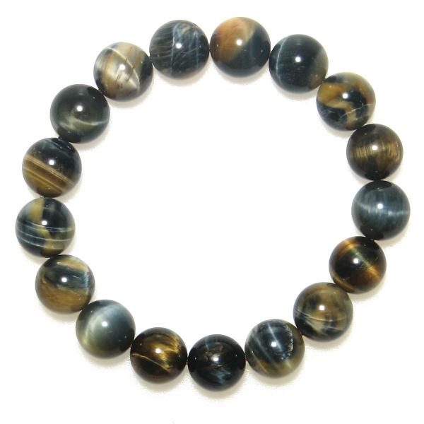バイカラー タイガーアイ(虎目石) 12mm ブレスレット 16.5cm 18cm10月