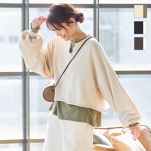 カットソー スウェット トップス レディース 春 レイヤード トレーナー 2点セット ロンt 重ね着 C5265 神戸レタスkobelettuce 通販 Paypayモール