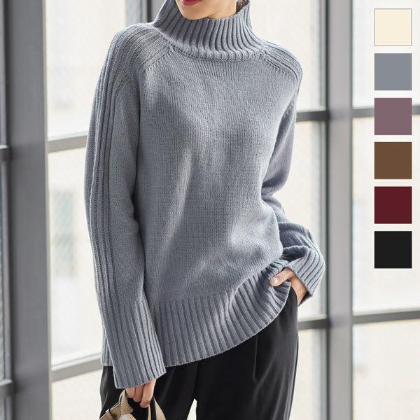 ニット トップス レディース プルオーバー 秋冬 セーター タートルネック 冬 ゆったり 体型カバー ハイネック C5847 神戸レタスkobelettuce 通販 Paypayモール