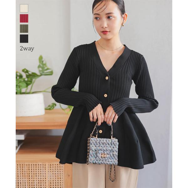 KOBE LETTUCE トップス レディース 40代 上品 ペプラムニット