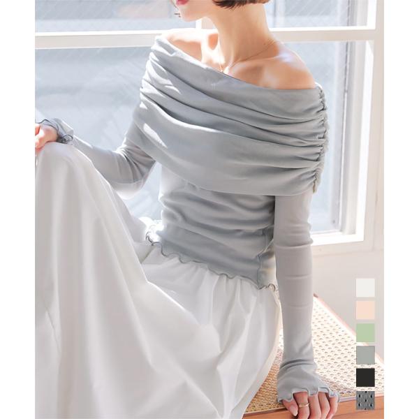 カットソー(長袖+七分) k3&co. - k3&co. OFF SHOULDER TOP kobelettuce_c7367