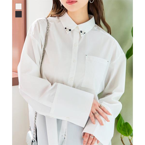 KOBE LETTUCE シャツ レディース 長袖 40代 50代 ビジュー