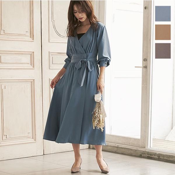 ワンピース レディース ロングワンピース マキシワンピース 羽織り 長袖 秋 晩夏 カシュクール アウター E2180 神戸レタスkobelettuce 通販 Paypayモール