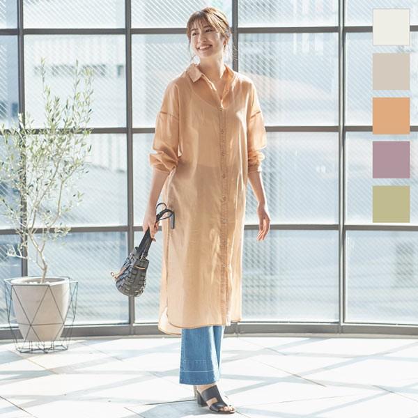 シアーシャツ ロング シャツワンピ 羽織り レディース ワンピース シアー 透け感 ゆったり 春 E2395 神戸レタスkobelettuce 通販 Paypayモール