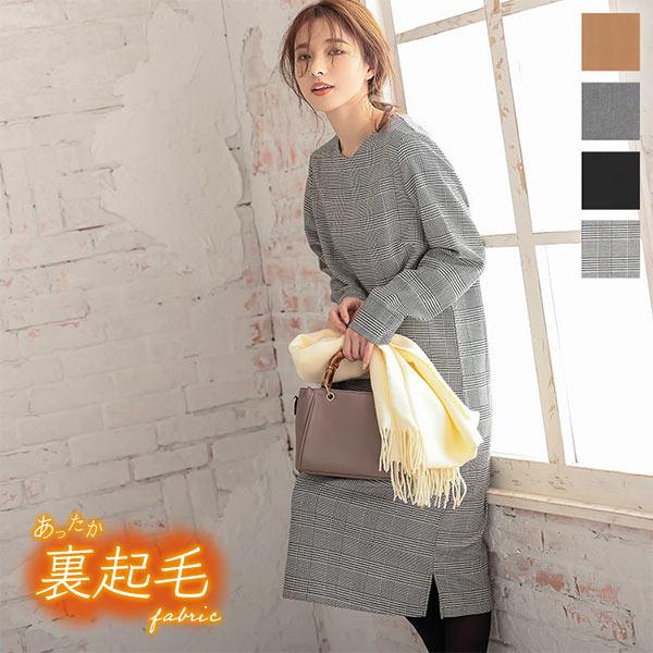 日替わりセール ワンピース レディース 秋冬 裏起毛 ロング 暖か 長袖 Vネック バックファスナー E2596送料無料 神戸レタスkobelettuce 通販 Paypayモール