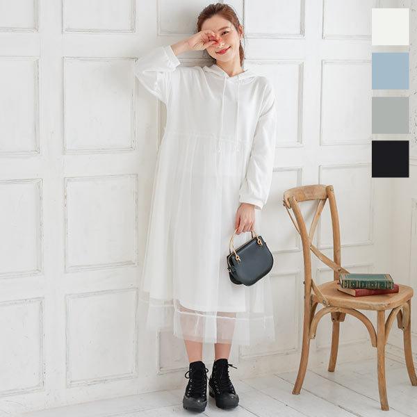 ワンピース レディース スウェット 春 ゆったり チュール ドッキングワンピース E27 神戸レタスkobelettuce 通販 Paypayモール