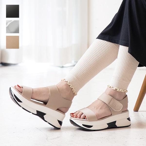 サンダル スポサン ワンベルト プラットフォーム スポーツサンダル レディース 軽量 厚底 30代 40代 I1806 神戸レタスkobelettuce 通販 Paypayモール