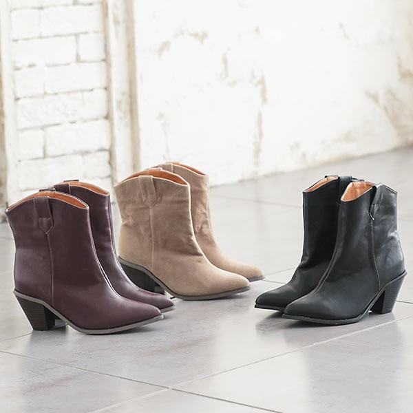 セール ブーツ ショートブーツ ウエスタンブーツ シンプル 靴 歩きやすい 秋冬 レディース シューズ I1976 神戸レタスkobelettuce 通販 Paypayモール