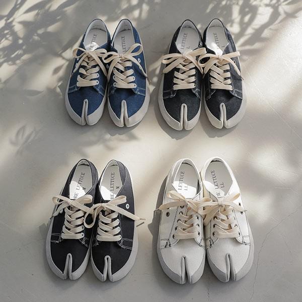 シューズ スニーカー 足袋スニーカー レディース 靴 バブーシュ カジュアル ナチュラル デニム キャンバス I65 神戸レタスkobelettuce 通販 Paypayモール