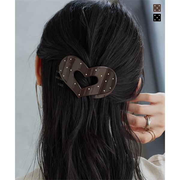 ヘアクリップ 髪留め クリップ 跡がつかない ハート型 ハーフアップ 髪飾り 50代 ヘアアクセサリー J1218
