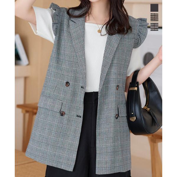 KOBE LETTUCE（神戸レタス） ジレ フリルスリーブロングジレベスト